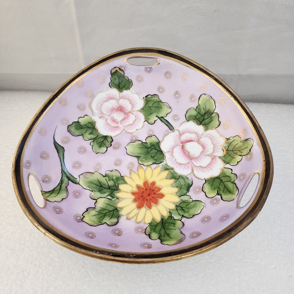 Noritake Morimura Hand Painted Floral Serving Candy Nut Trinket Dish